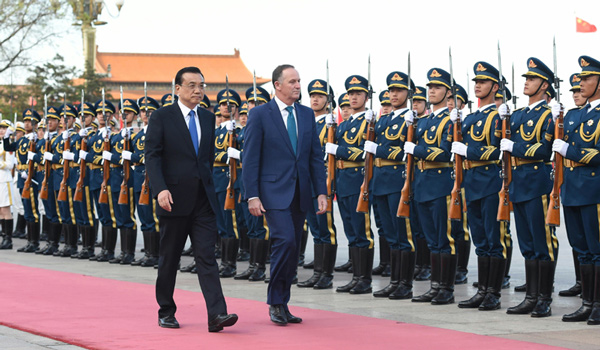 李克强北京欢迎新西兰总理约翰·基